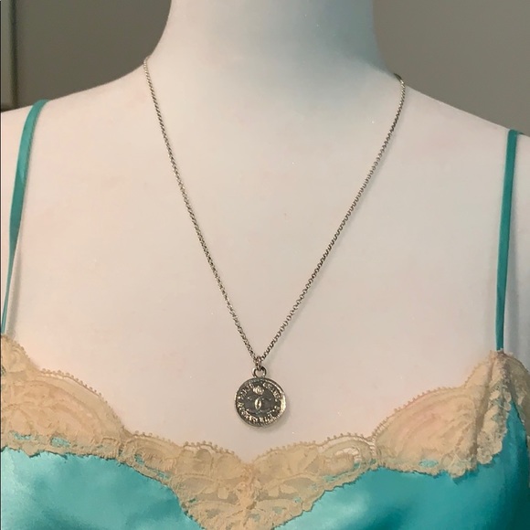 VINTAGE CHANEL Coin Silver Pendant Choker Necklace - Picture 4 of 7